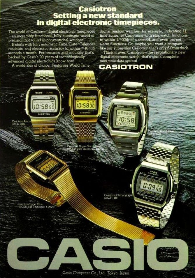 Casiotron magazine advertisement, English market, 1979