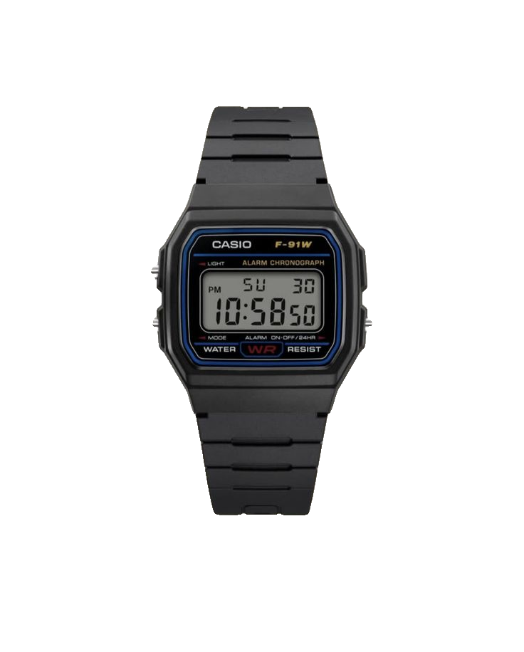 Casio F-91W classic black, blueprint reference